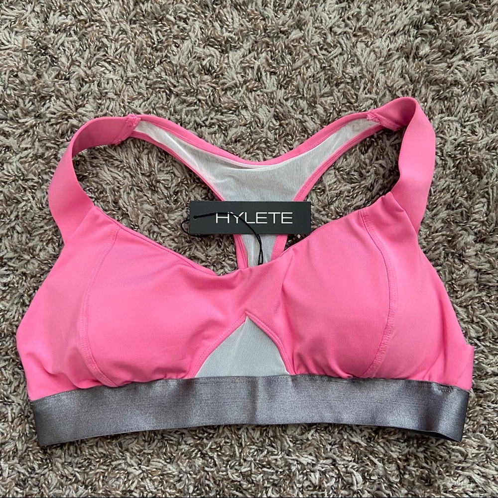 Pink sports bra